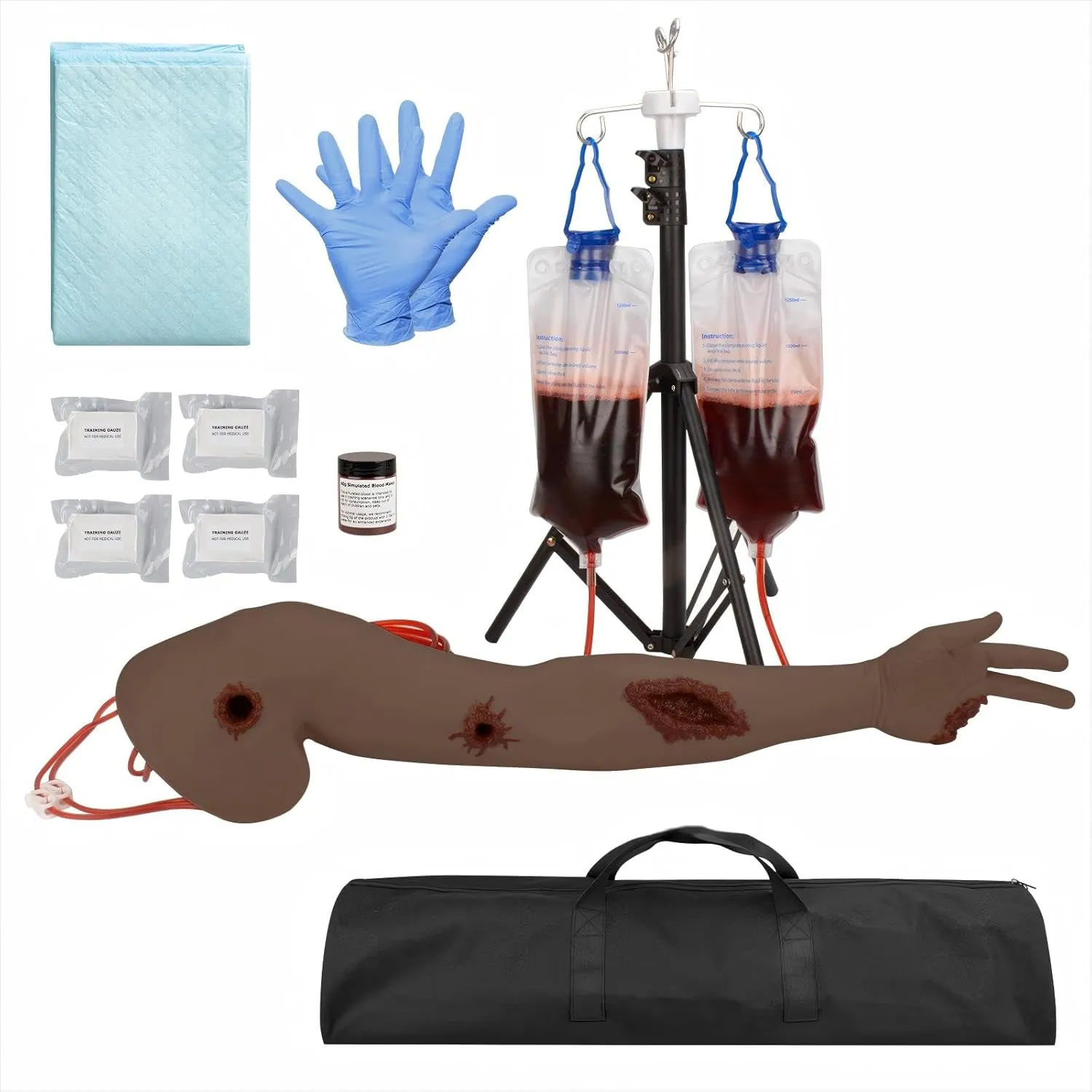 Wound Packing Arm Trainer, Haemorrhage Control Simulator for Tourniquet Training and Stop The Bleed Training, Dark