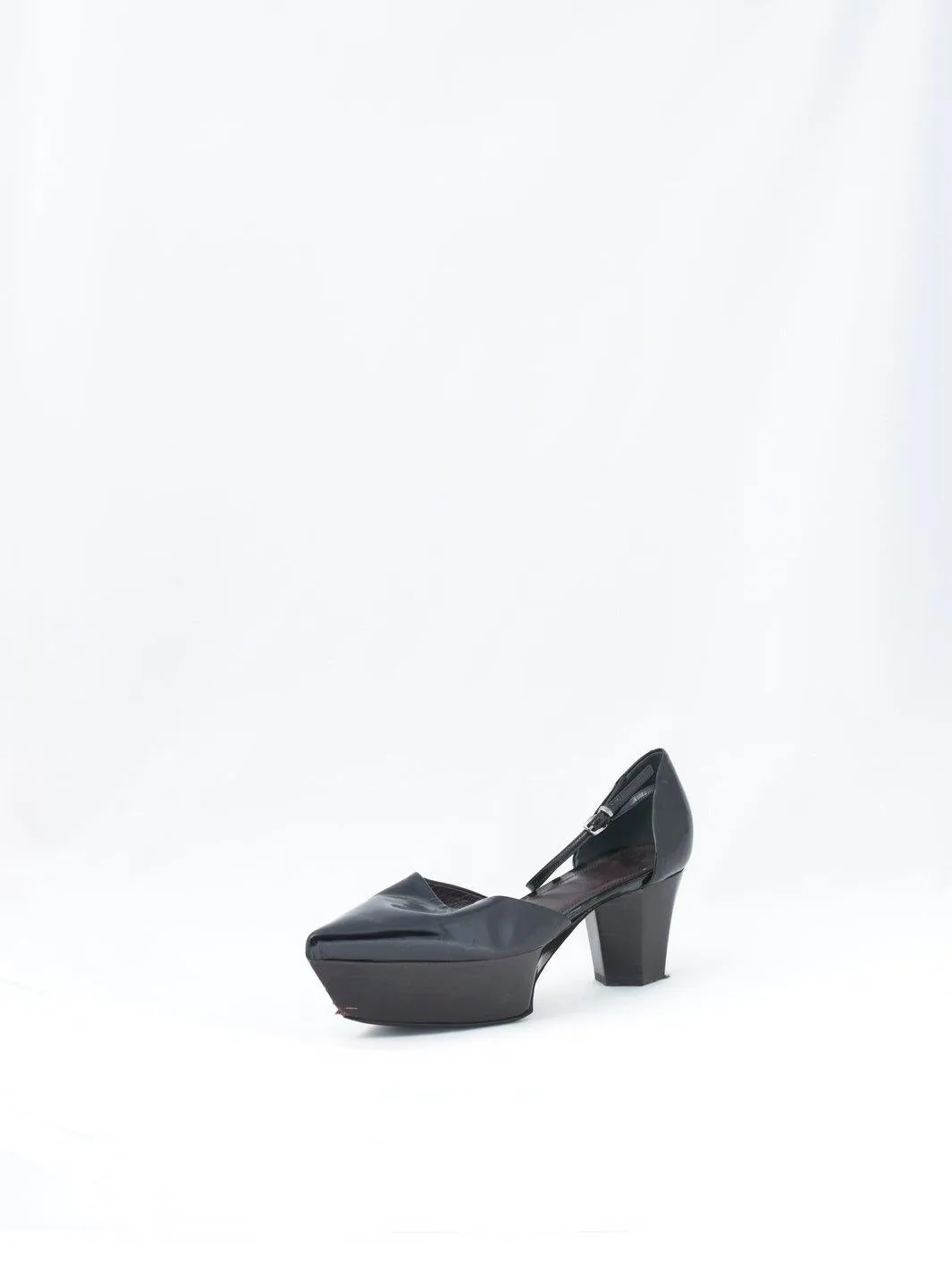 Y2K Jil Sander black pump with wedge