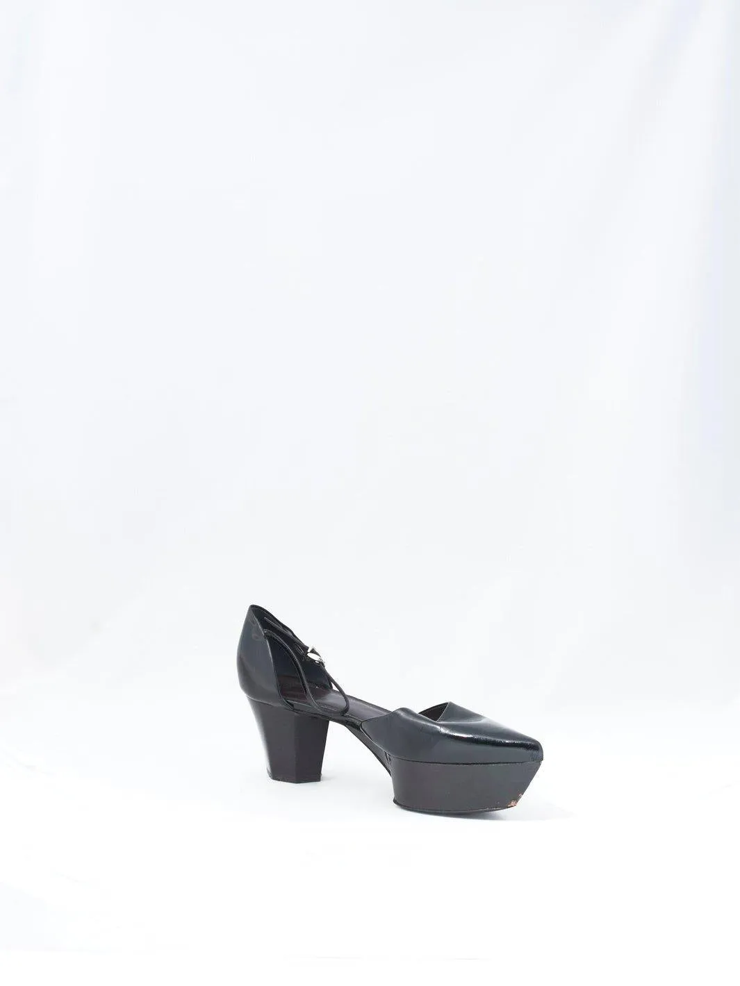 Y2K Jil Sander black pump with wedge