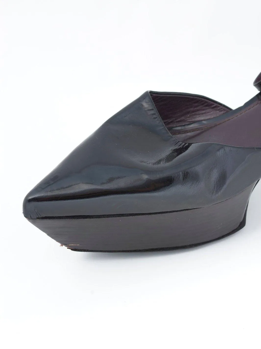 Y2K Jil Sander black pump with wedge