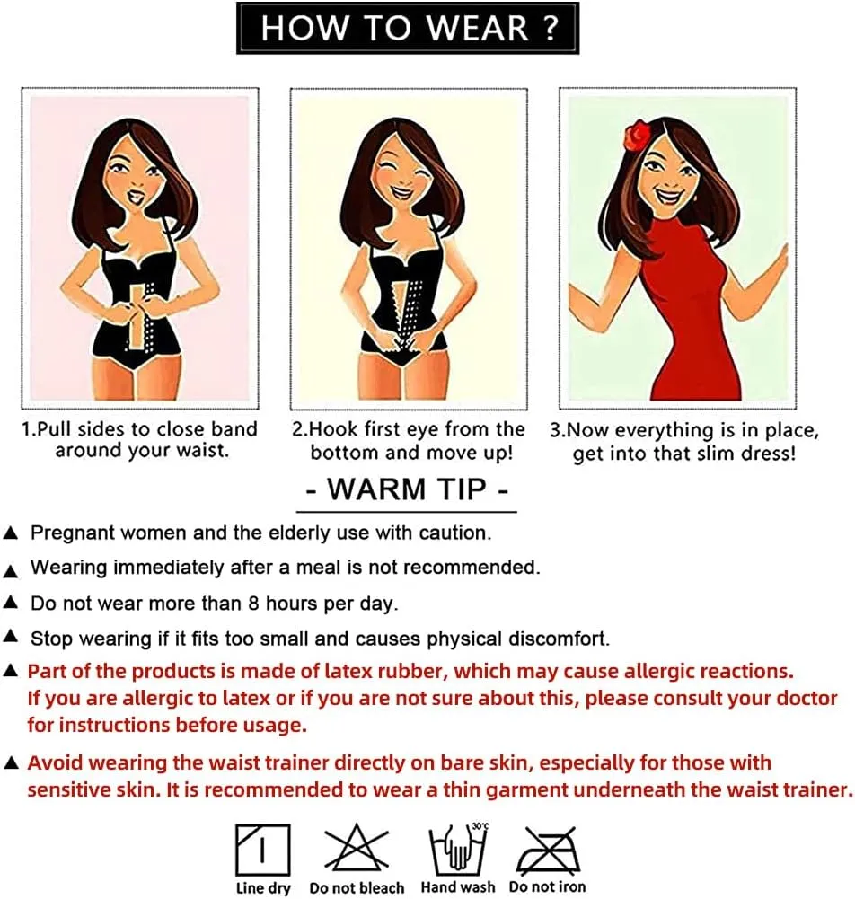 YIANNA Latex Waist Trainer for Women Tummy Control Zipper Underbust Corset Cincher Hourglass Body Shaper