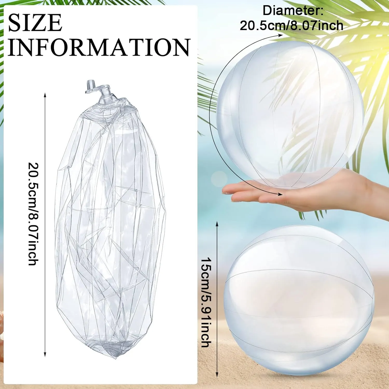 Yinder 24 Pieces Inflatable Beach Ball 6 Inches Pool Floating Ball Under the Sea Party Decorations Bubble Ocean Summer Pool Toys Party Supplies(Clear)