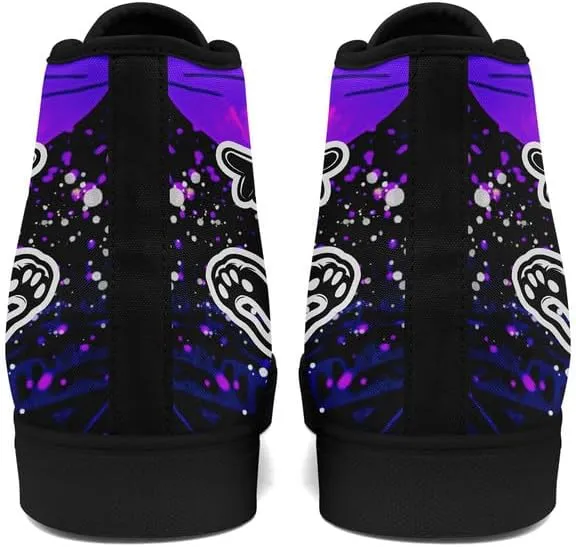 Yoga Printed High-Top Canvas Shoes for Women Unisex Fashion Lace Up Sneakers Casual Walking Tennis Trainer for Girls