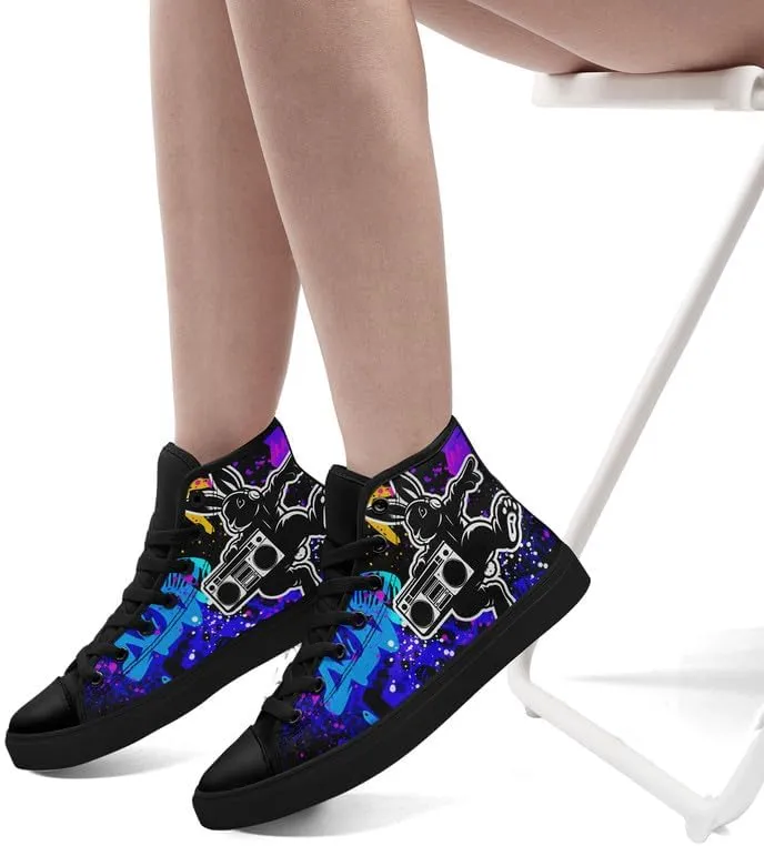 Yoga Printed High-Top Canvas Shoes for Women Unisex Fashion Lace Up Sneakers Casual Walking Tennis Trainer for Girls