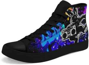 Yoga Printed High-Top Canvas Shoes for Women Unisex Fashion Lace Up Sneakers Casual Walking Tennis Trainer for Girls