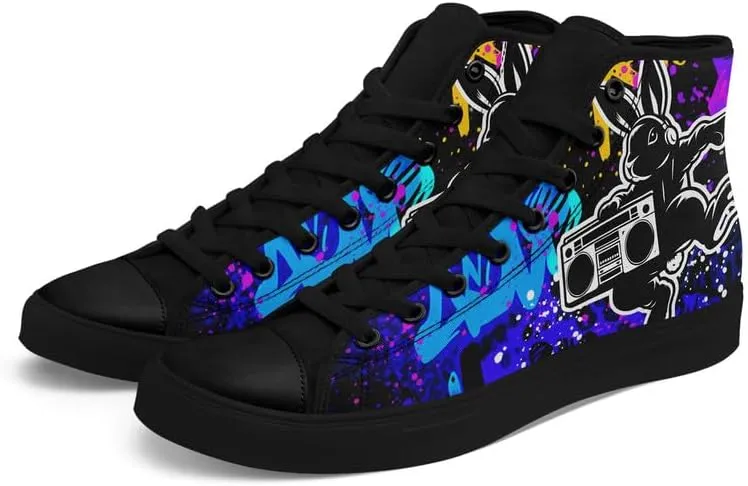 Yoga Printed High-Top Canvas Shoes for Women Unisex Fashion Lace Up Sneakers Casual Walking Tennis Trainer for Girls